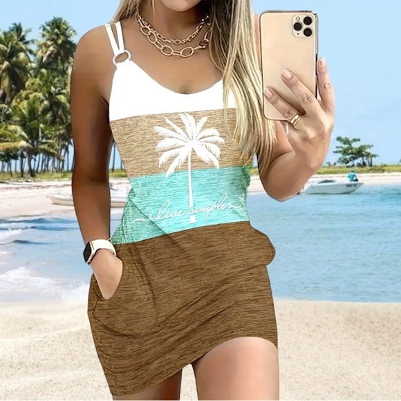 NWT Sleeveless Beach Dress with Pockets - Picture 5 of 5